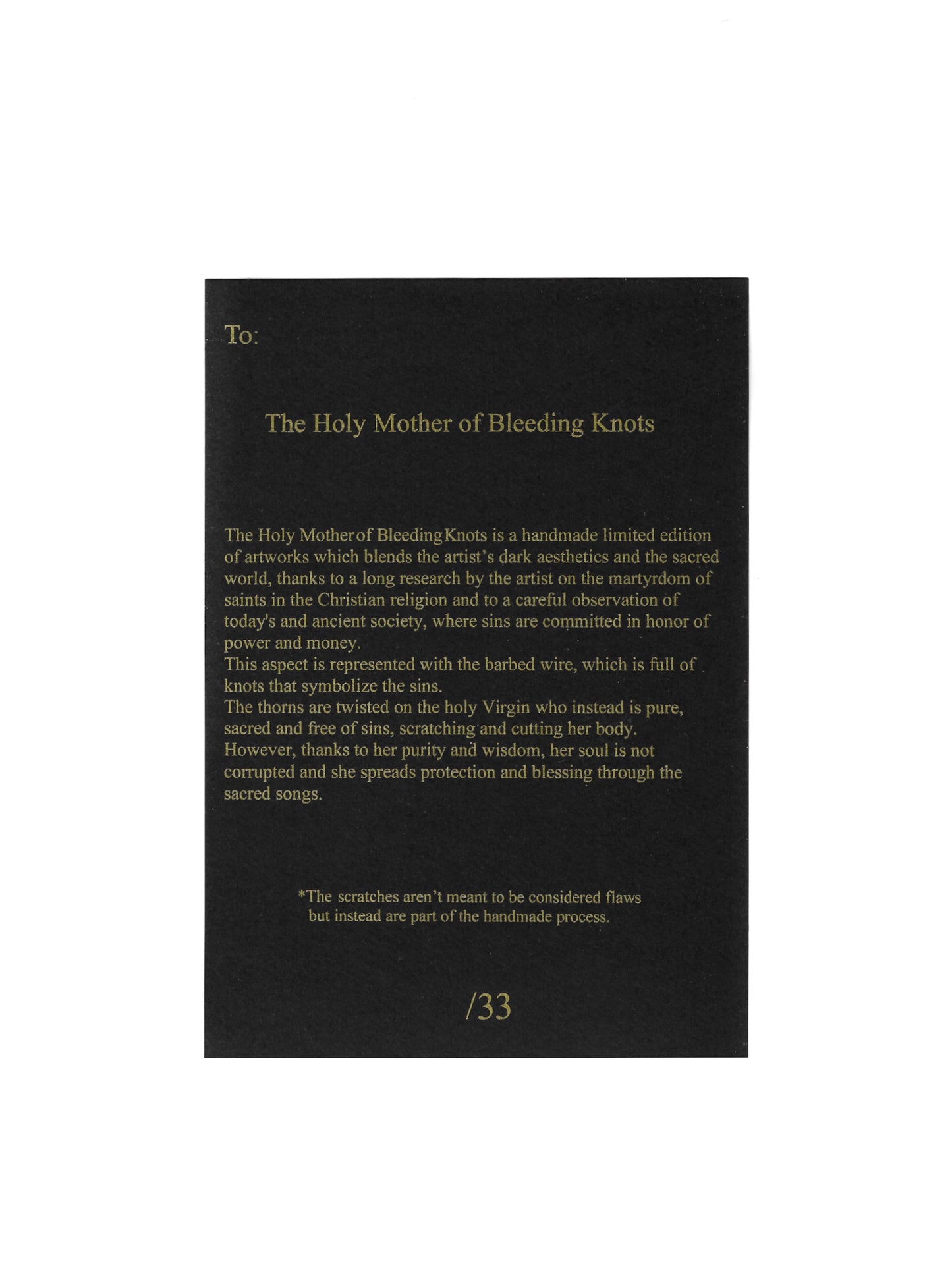 The Holy Mother of Bleeding Knots